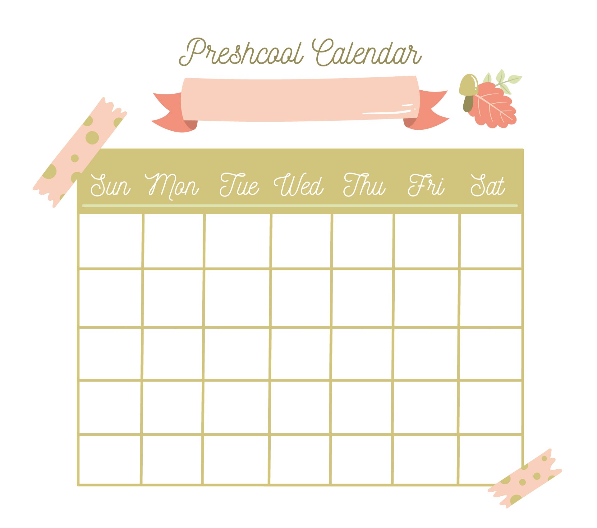 free editable preschool calendar template 14