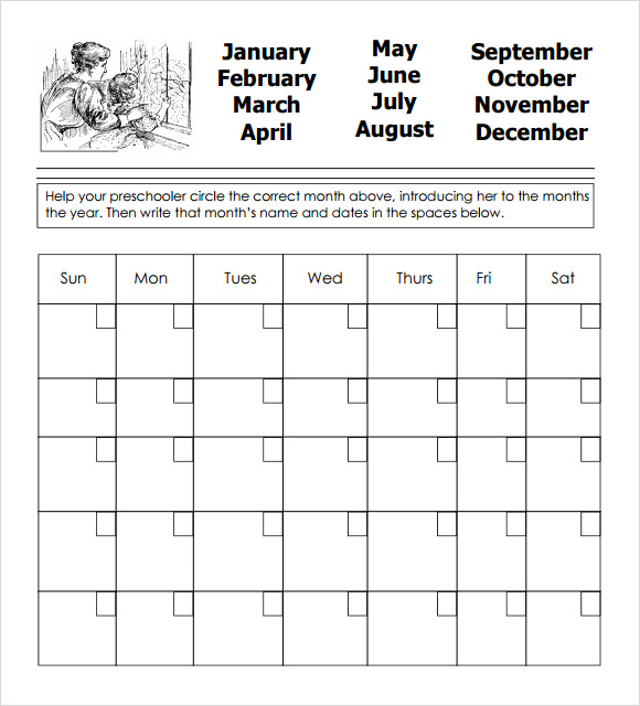 free editable preschool calendar template 24