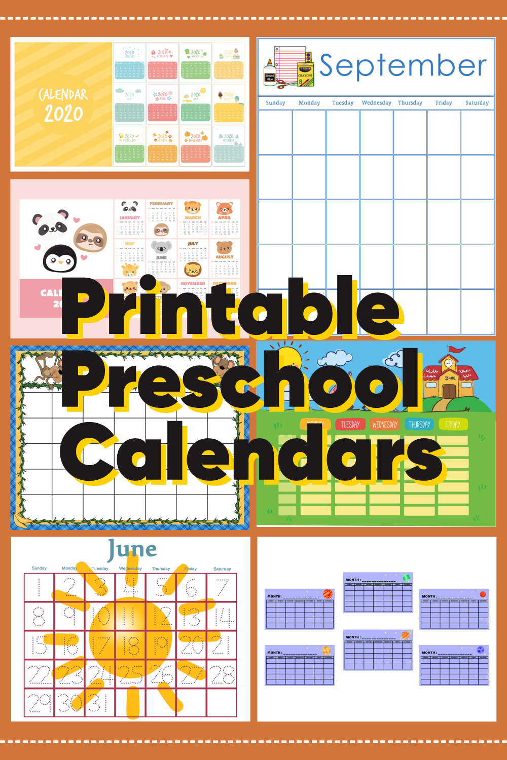 free editable preschool calendar template 4