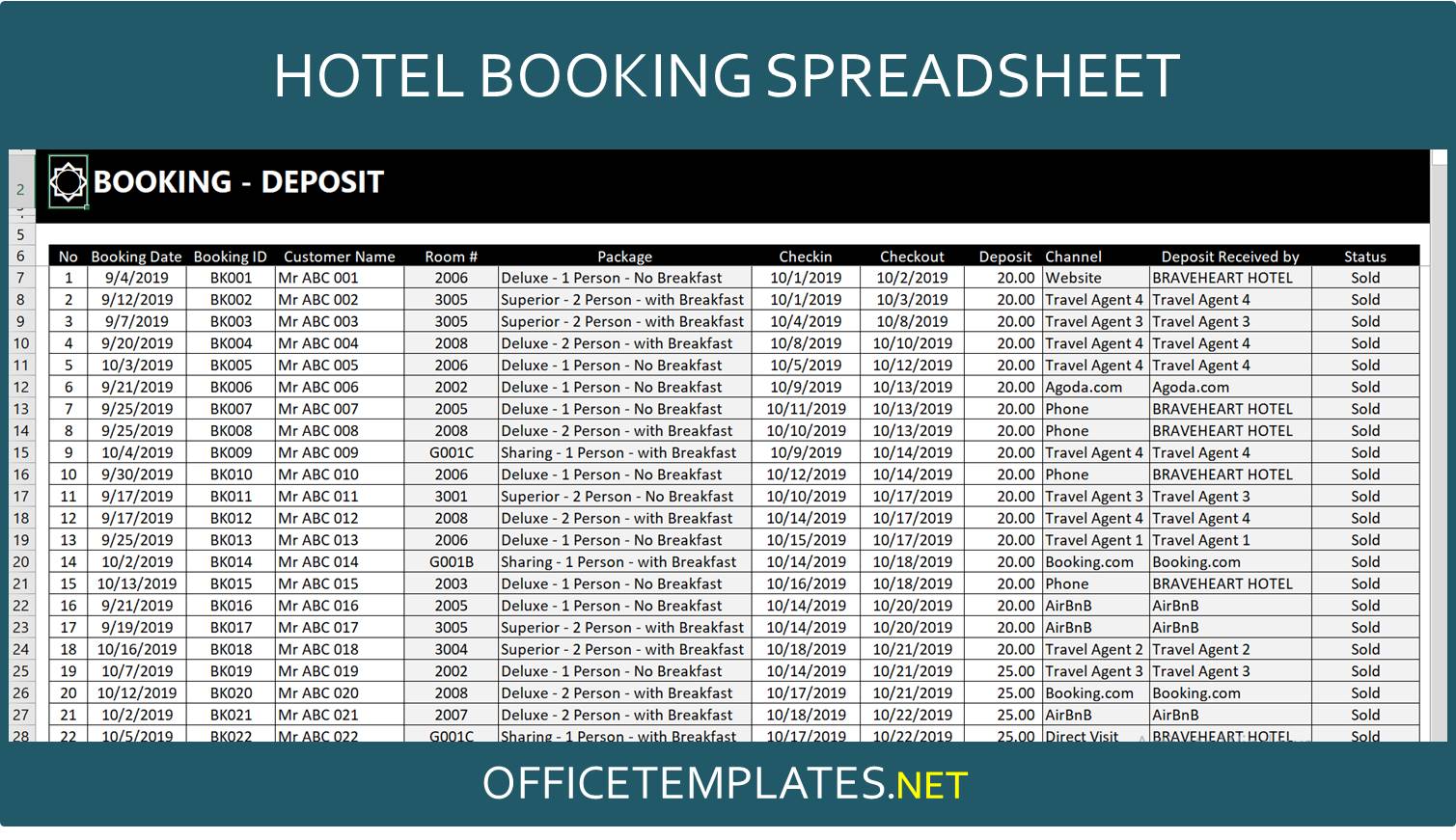 free excel booking calendar template 35