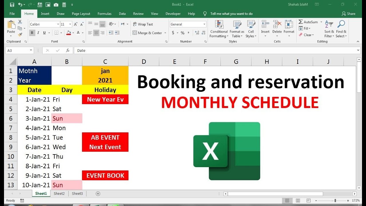 free excel booking calendar template 6