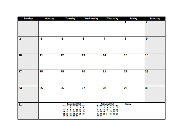 free fillable monthly calendar template 12