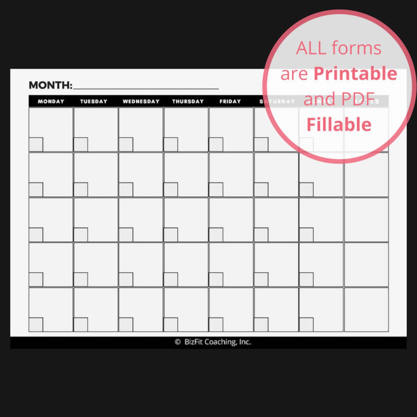free fillable monthly calendar template 23