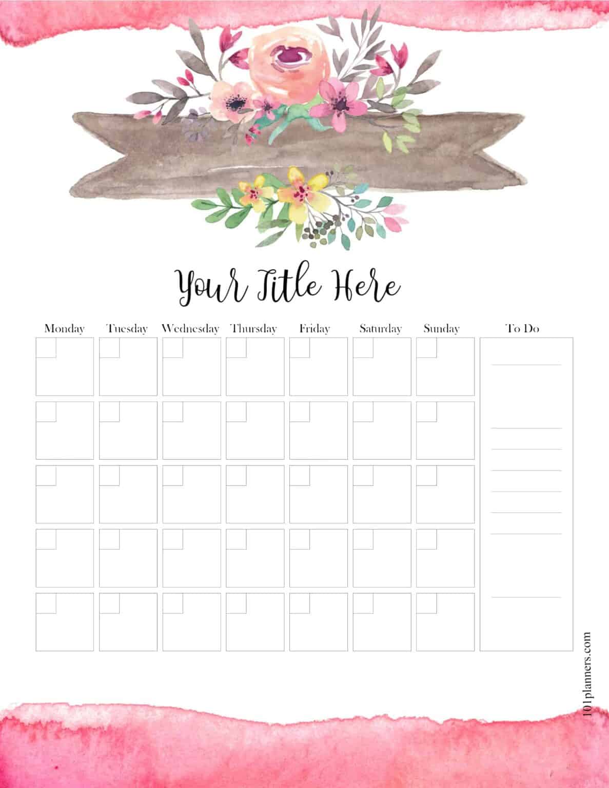 free fillable monthly calendar template 31