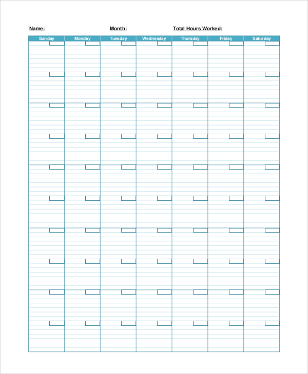 free fillable monthly calendar template 40