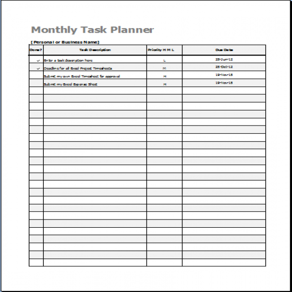 free monthly task calendar template 10