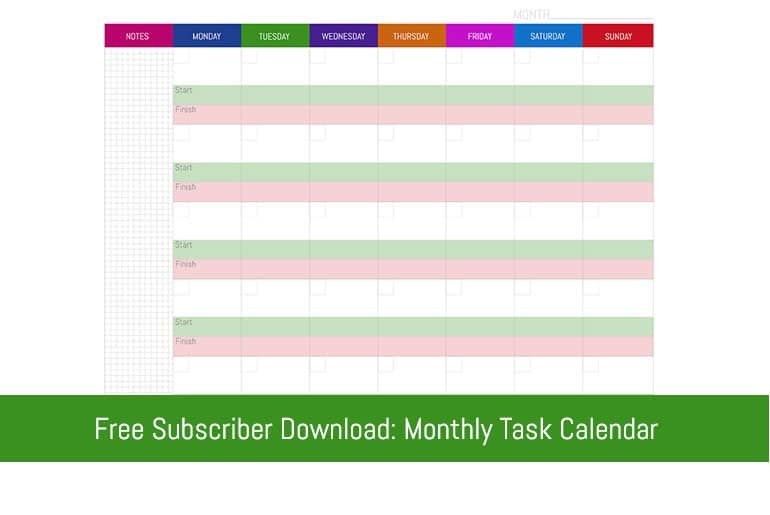 free monthly task calendar template 13