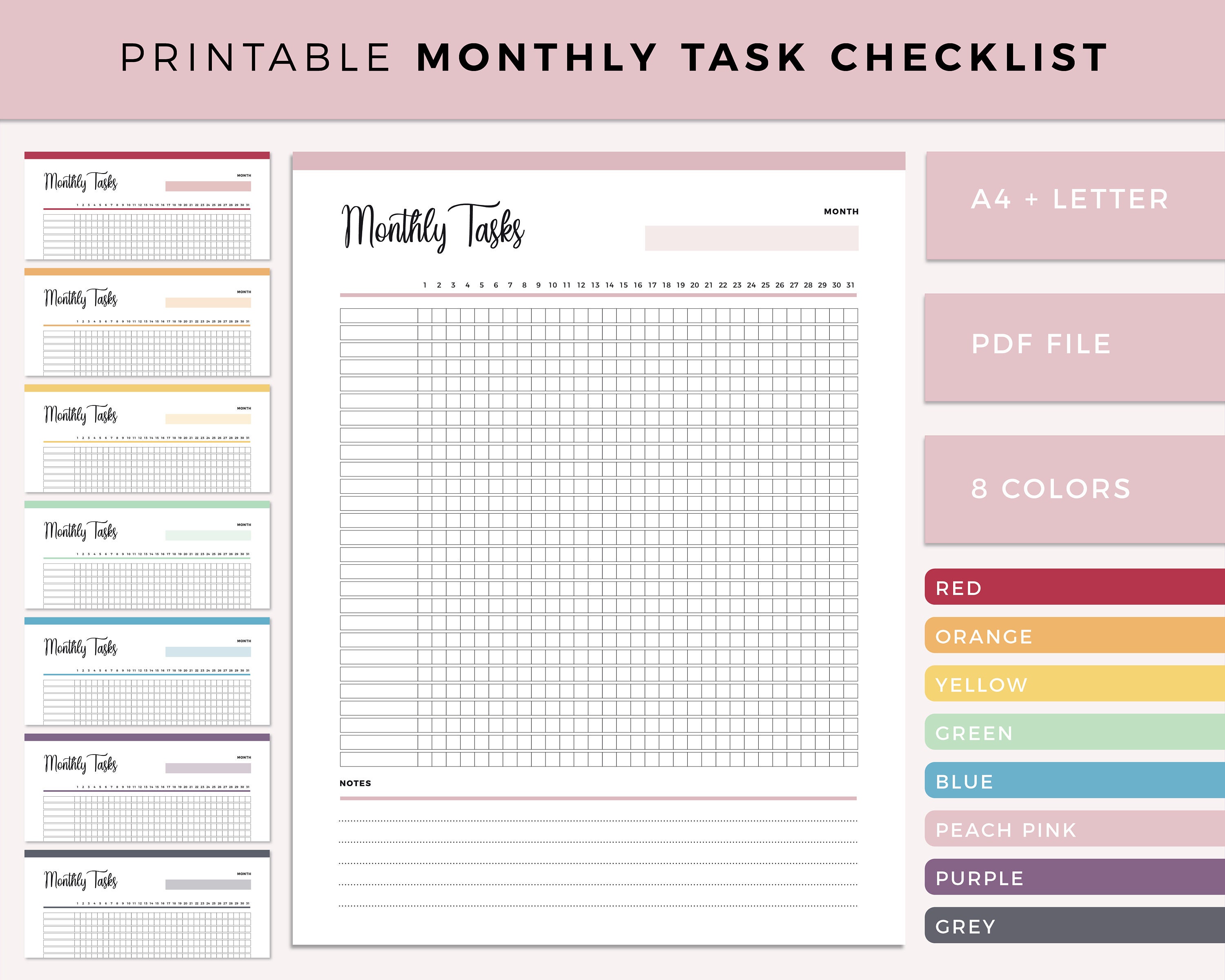 free monthly task calendar template 2