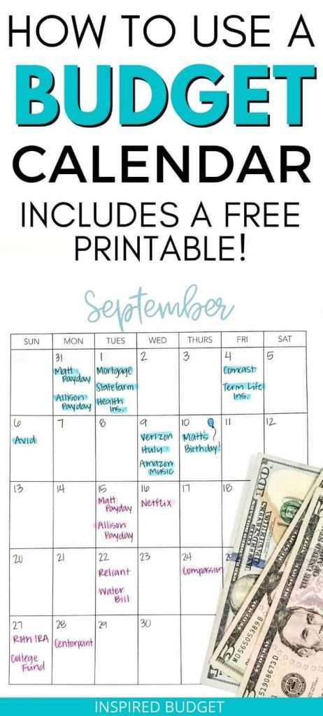 free printable monthly budget calendar 33
