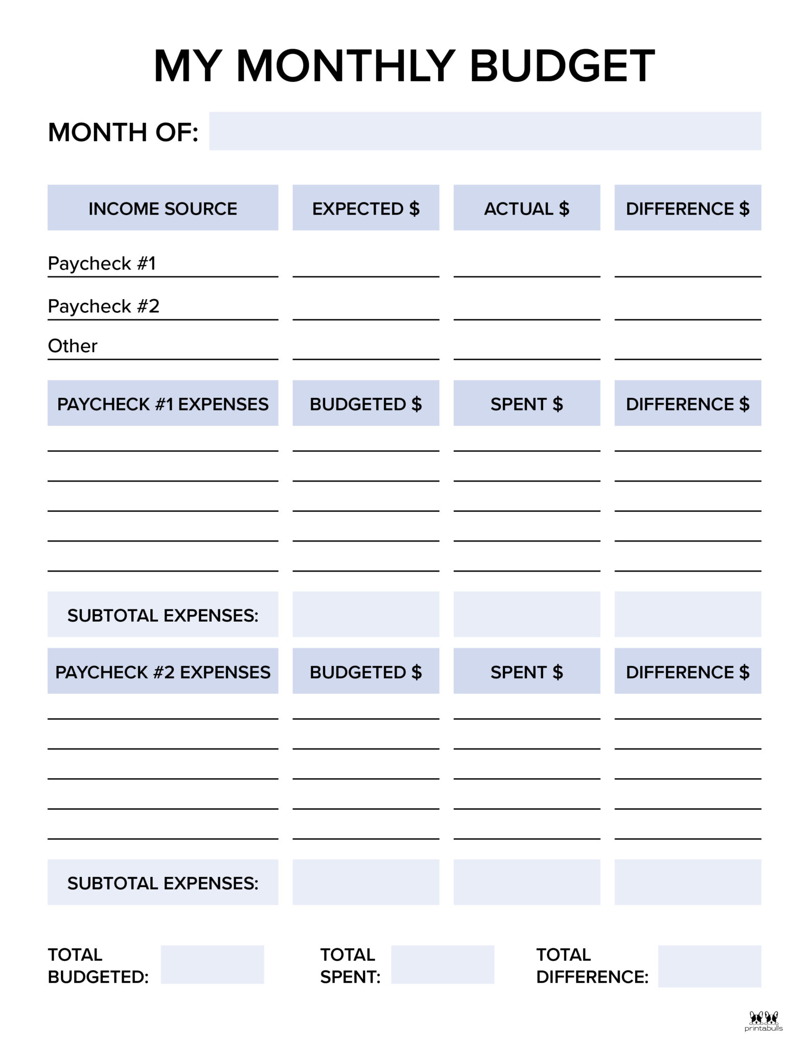 free printable monthly budget calendar 6