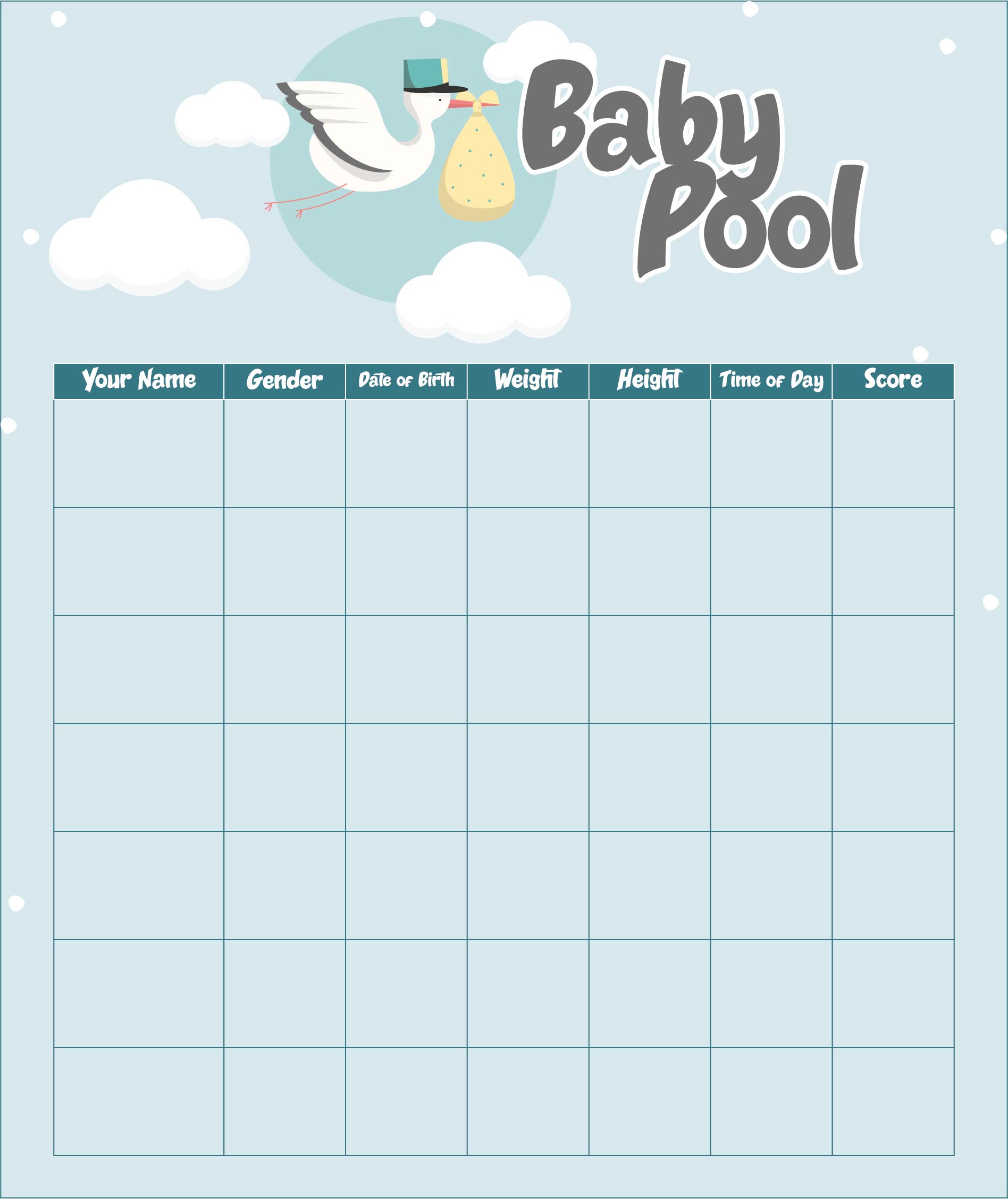 guess the baby weight and date template 1