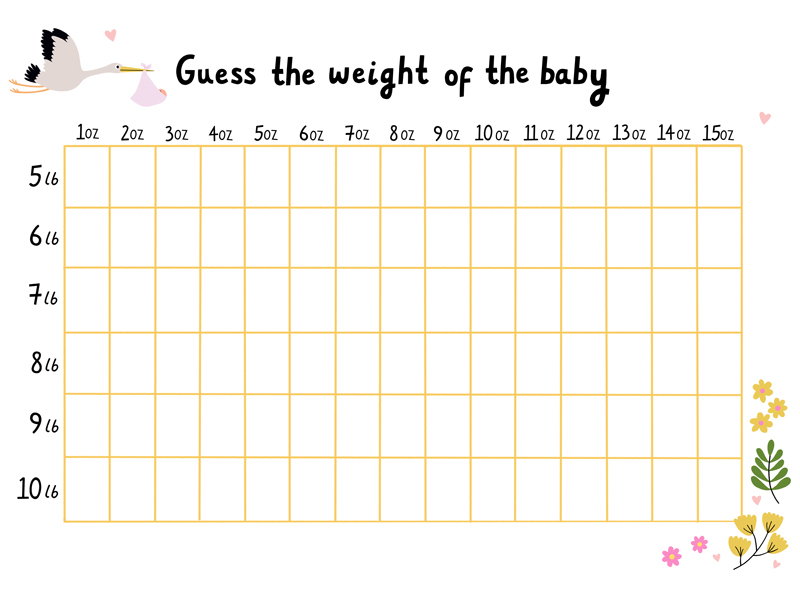 guess the baby weight and date template 2