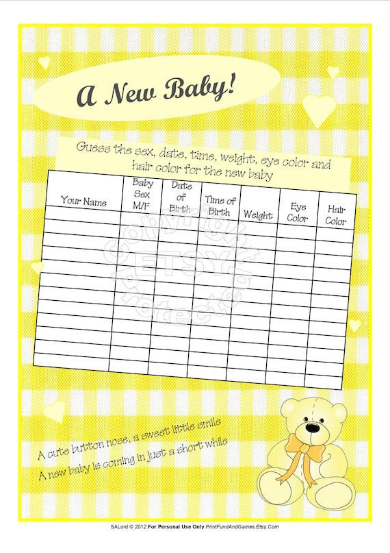 guess the baby weight and date template 29