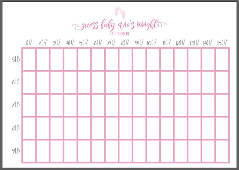 guess the baby weight and date template 5