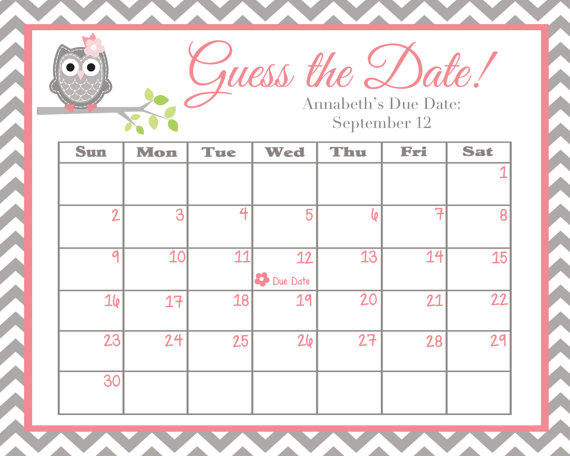guess the date baby pool for baby shower 29