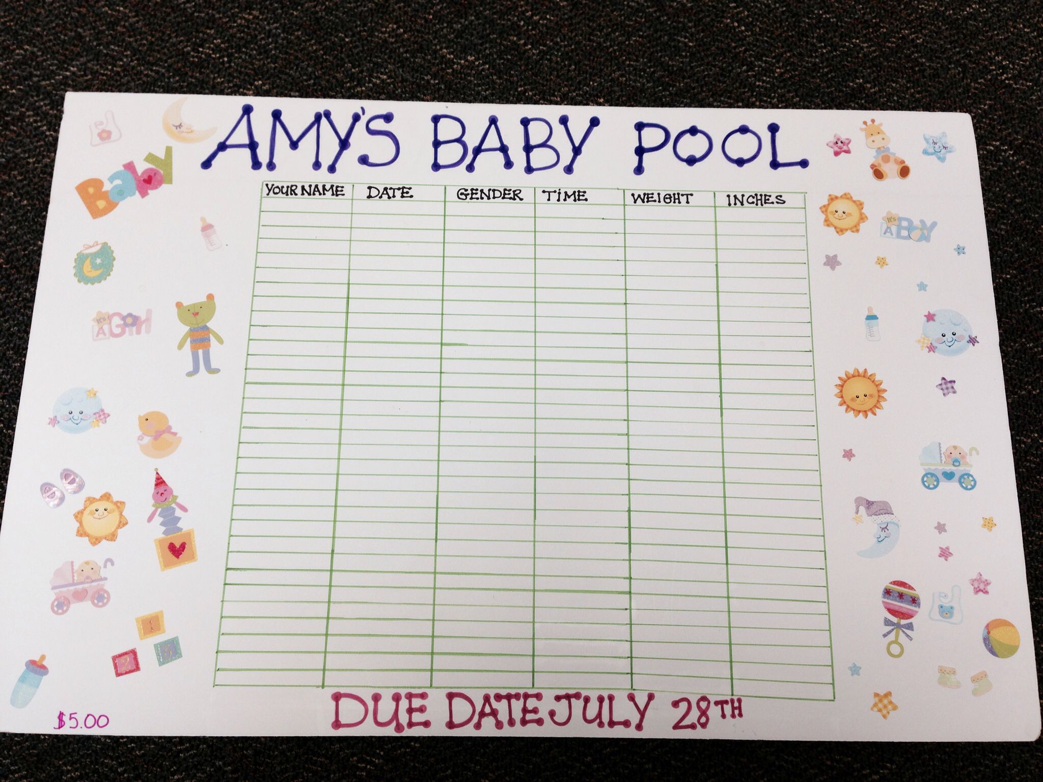 guess the date baby pool for baby shower 38