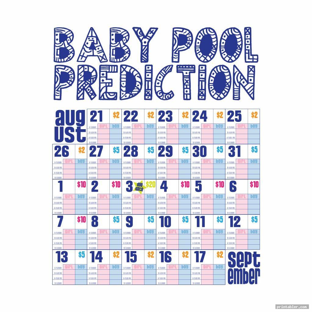 guess the date baby pool for baby shower 46