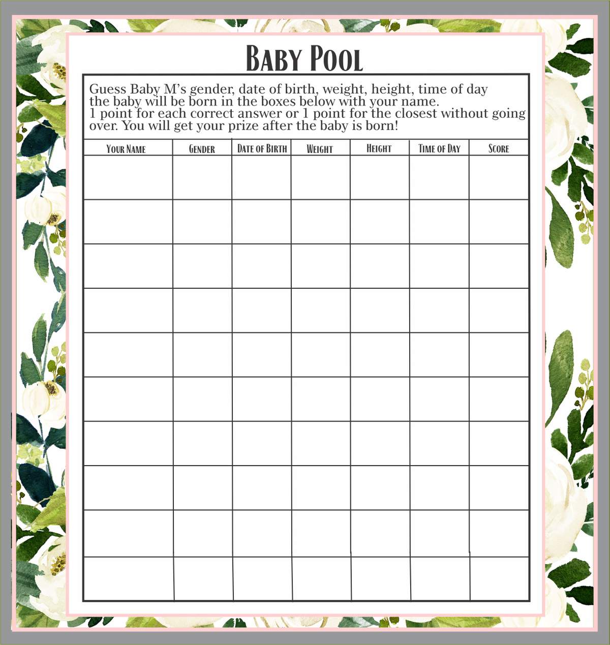 guess the date baby pool for baby shower 49