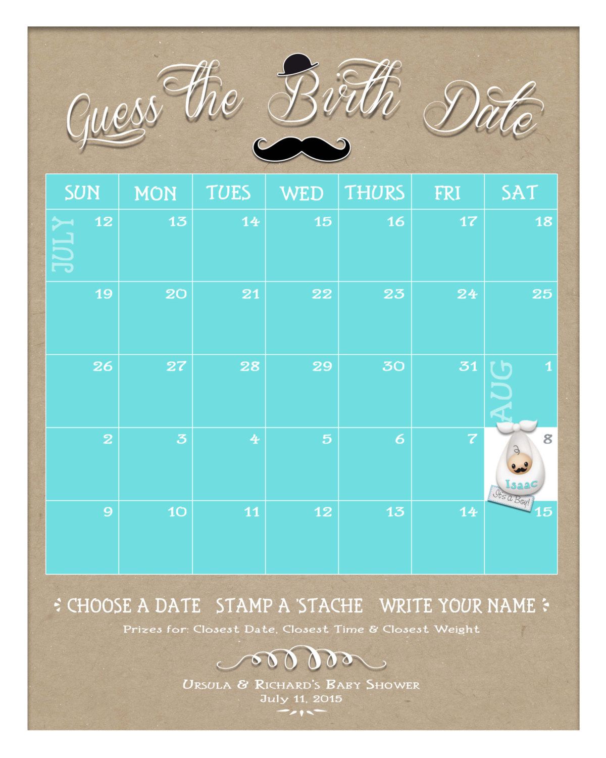 guess the date baby pool for baby shower 60