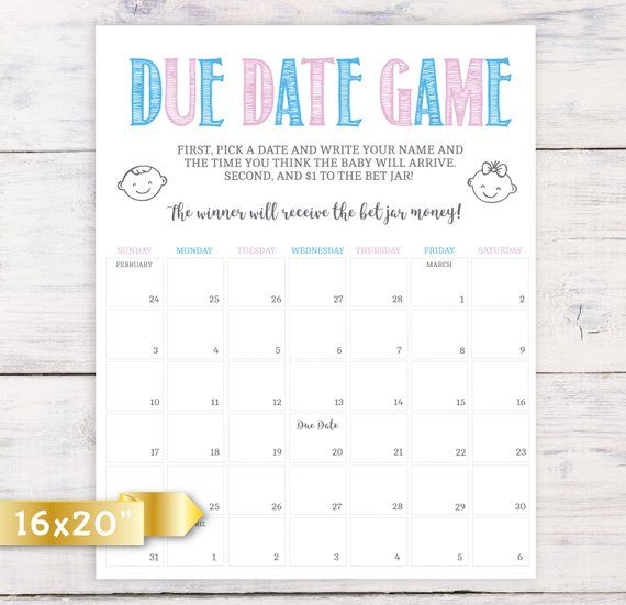 guess the due date calendar template free 10