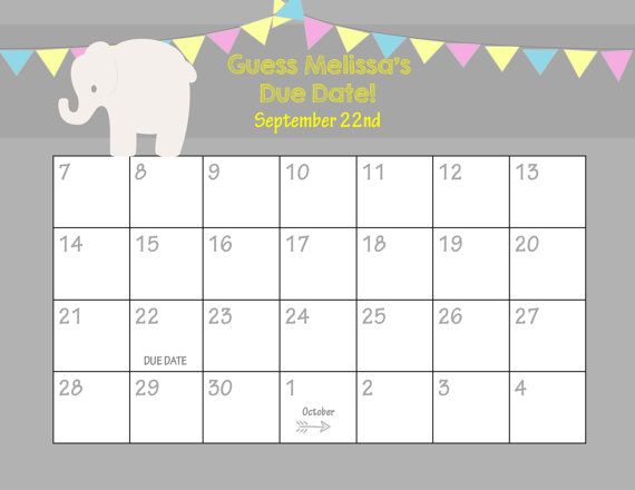 guess the due date calendar template free 13