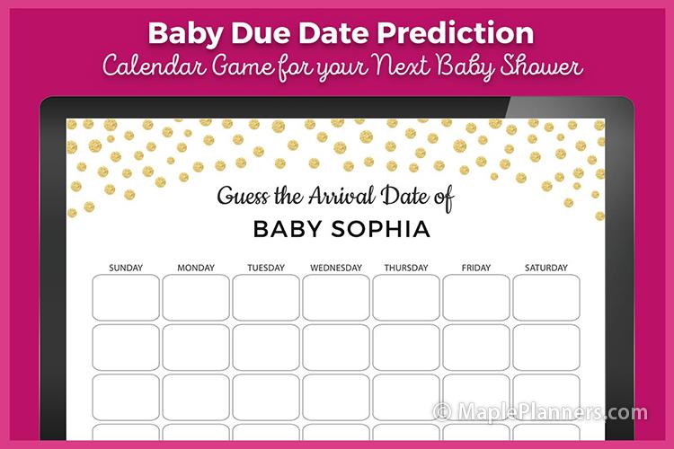 guess the due date calendar template free 35