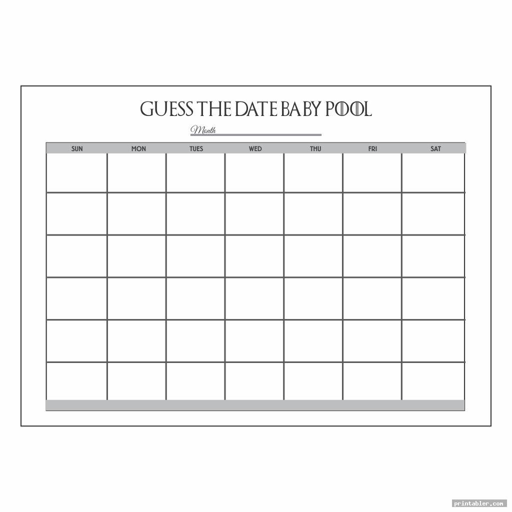 guess the due date calendar template free 4