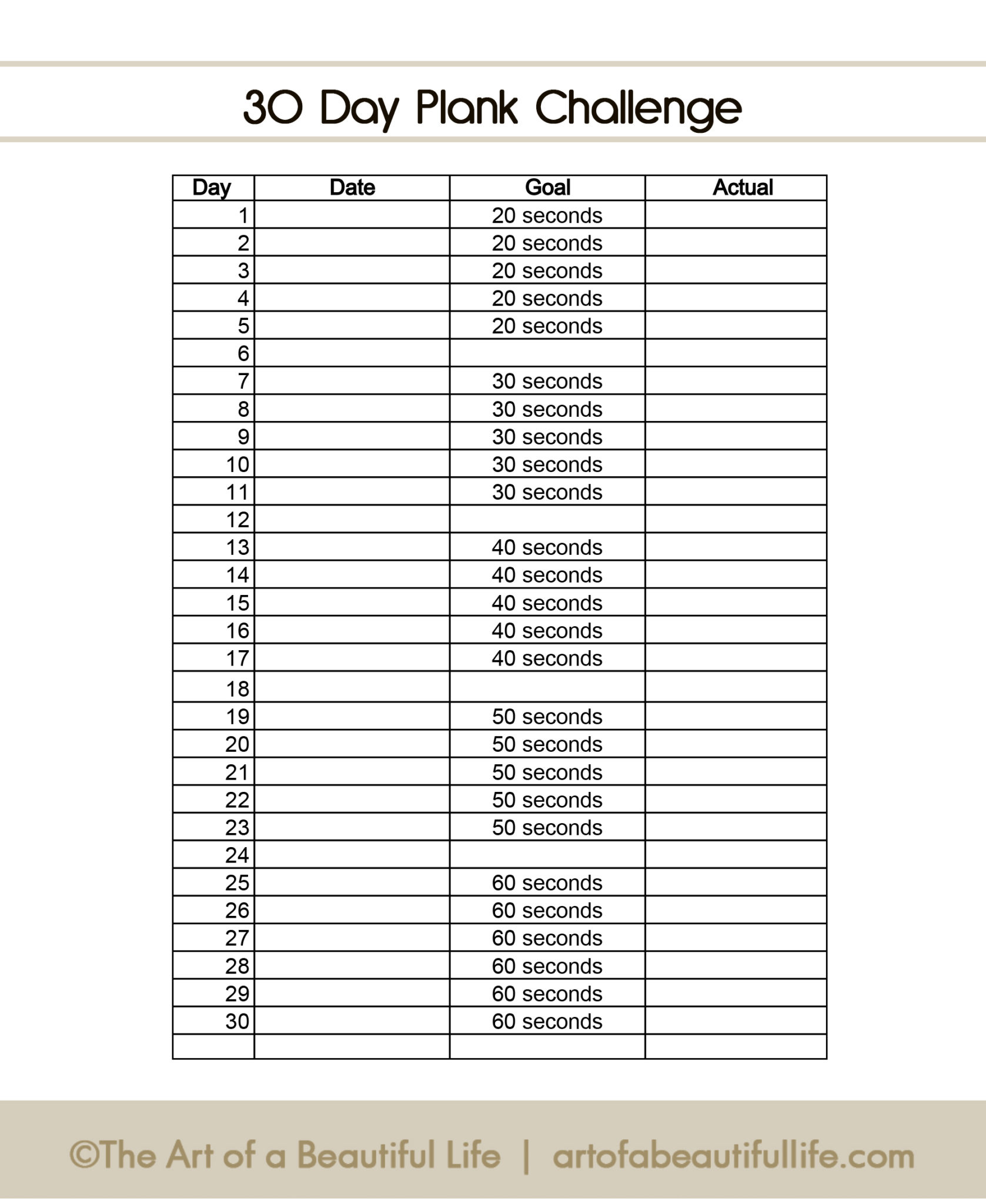 printable 30 day plank challenge 16