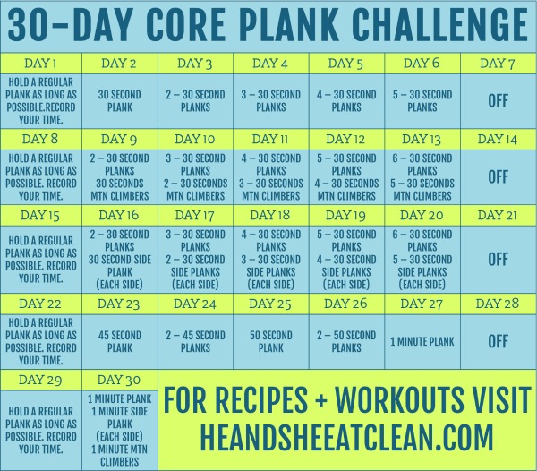 printable 30 day plank challenge 40