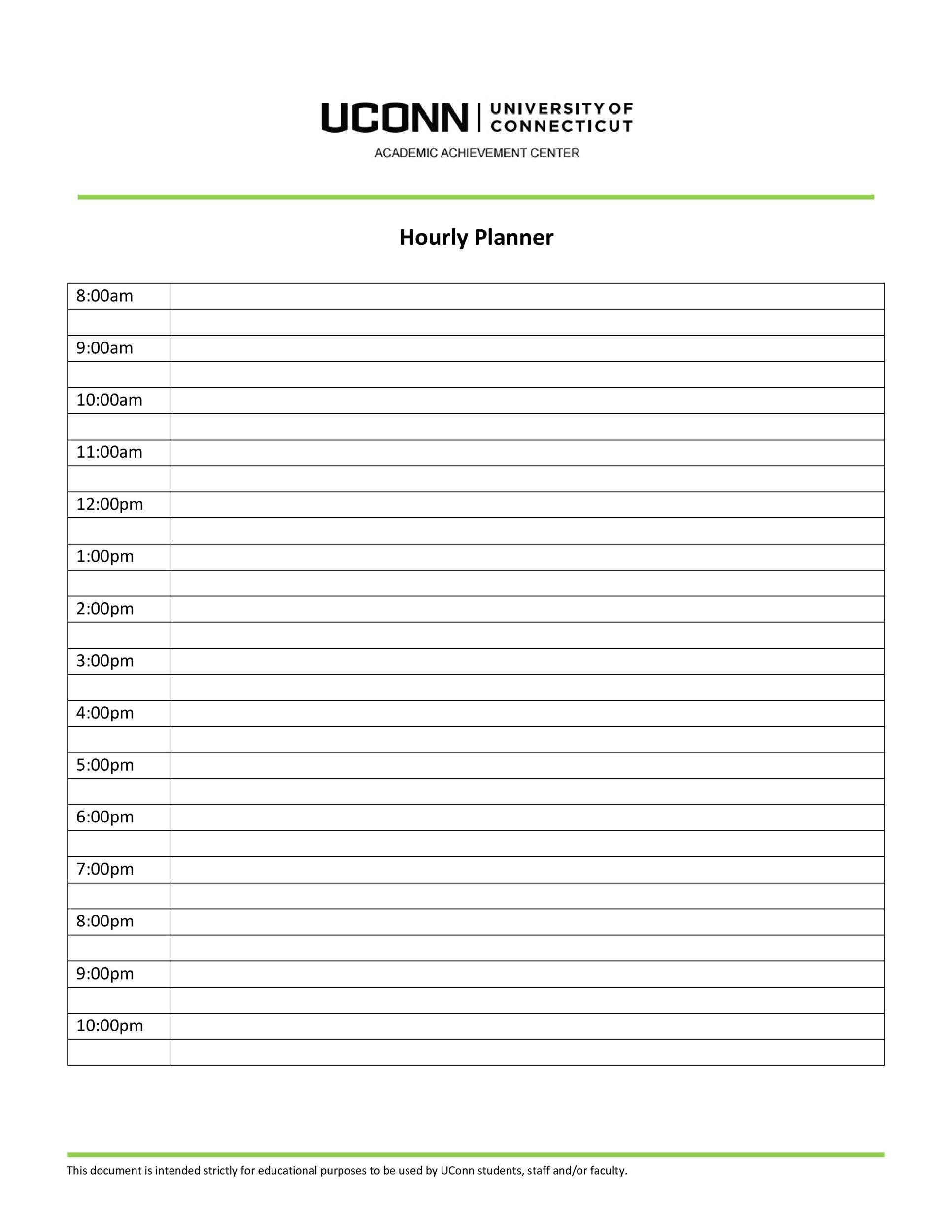 printable daily hourly schedule template 13