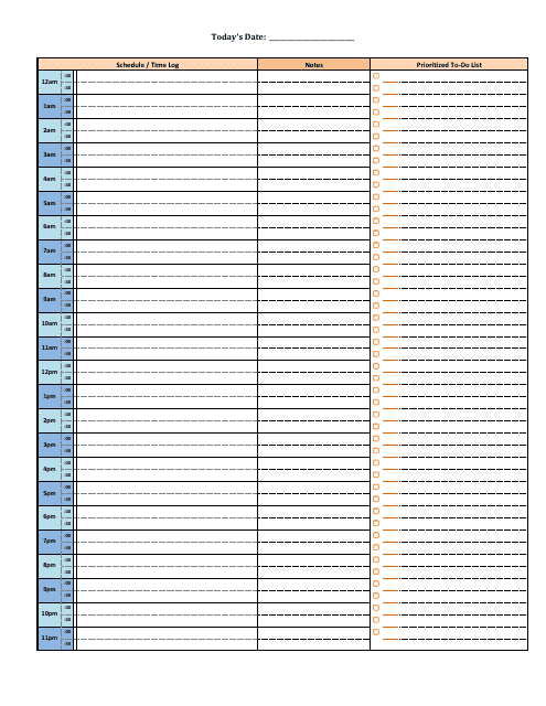 printable daily hourly schedule template 14