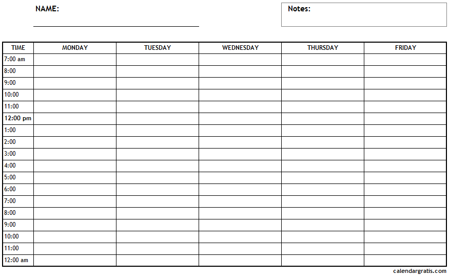printable daily hourly schedule template 24