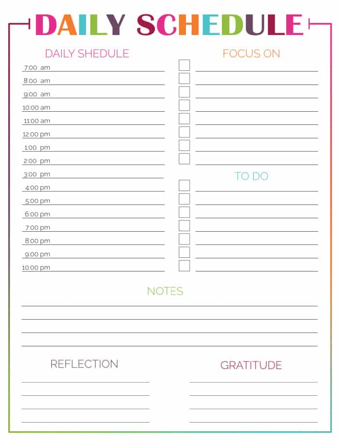 printable daily hourly schedule template 26