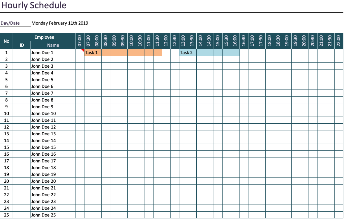 printable daily hourly schedule template 29