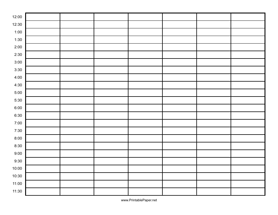 printable daily hourly schedule template 33