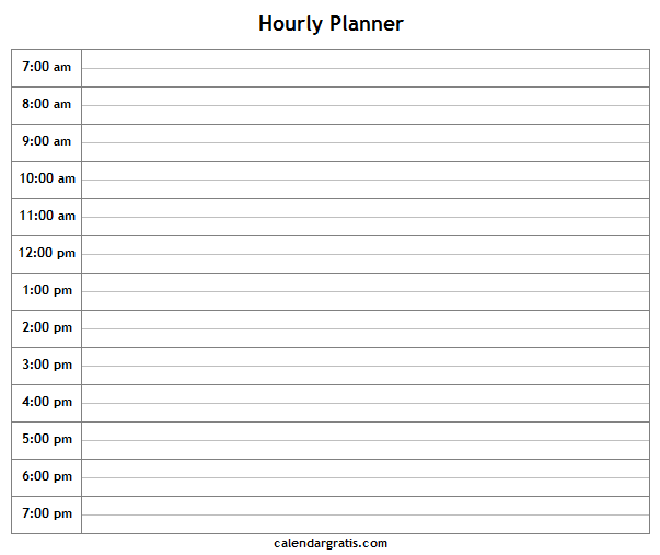 printable daily hourly schedule template 37