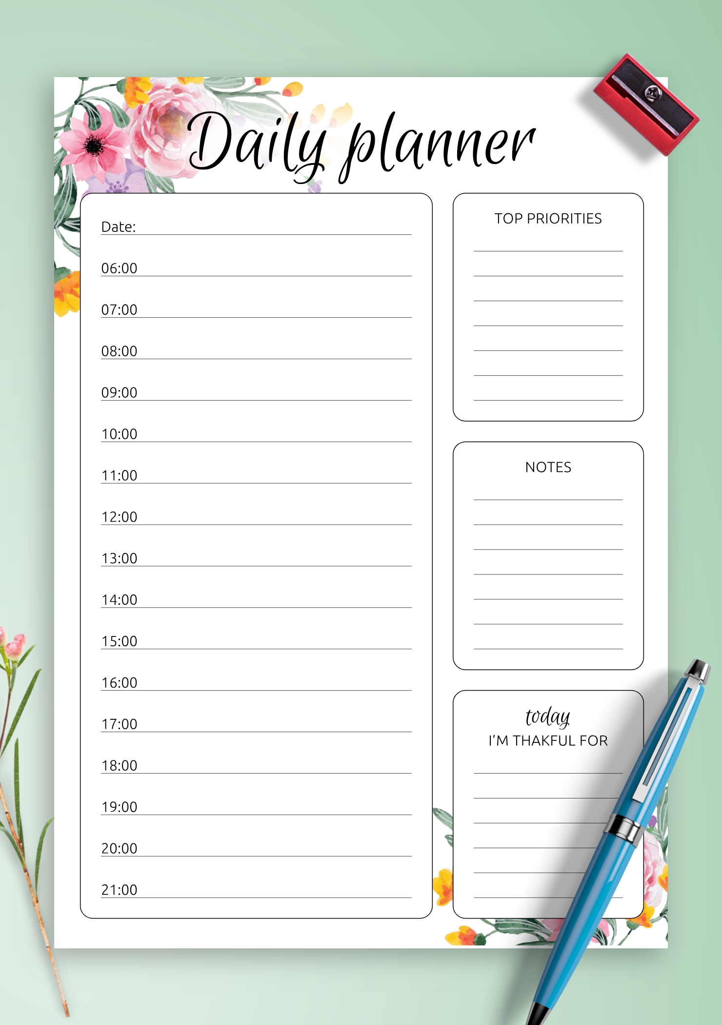 printable daily hourly schedule template 4
