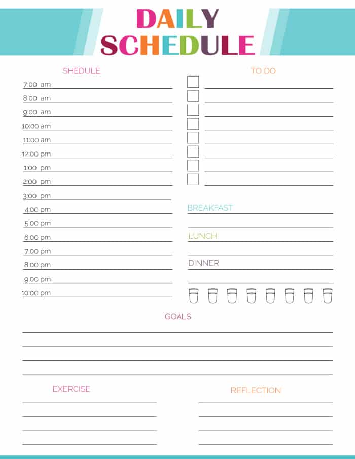 printable daily hourly schedule template 54
