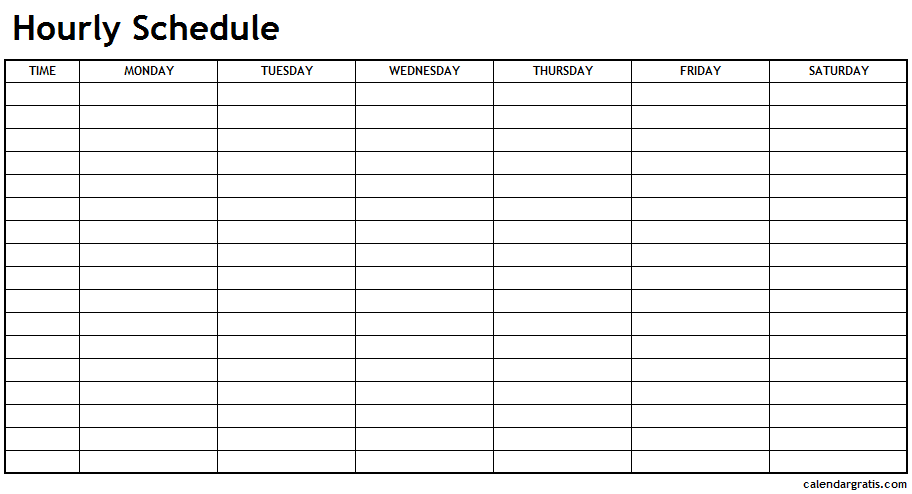 printable daily hourly schedule template 66