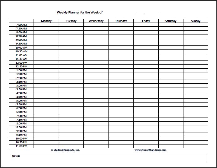 printable daily hourly schedule template 69