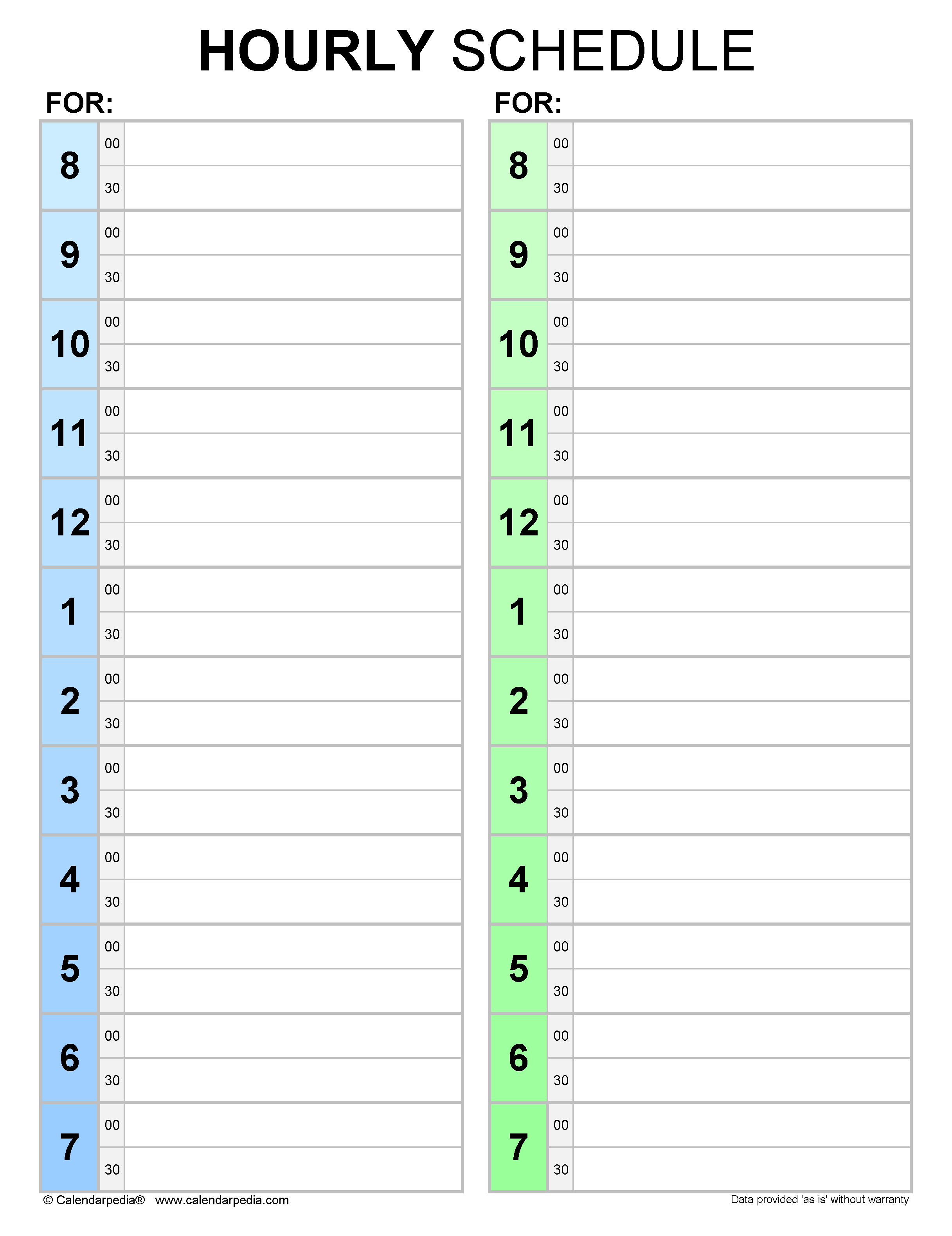 printable daily hourly schedule template 9