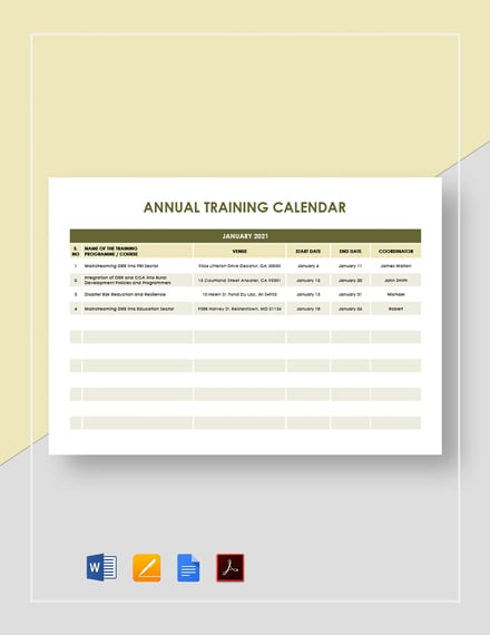 yearly training calendar template 19