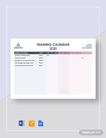 yearly training calendar template 35