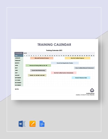 yearly training calendar template 41