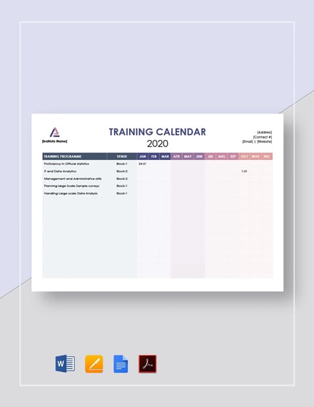 yearly training calendar template 44