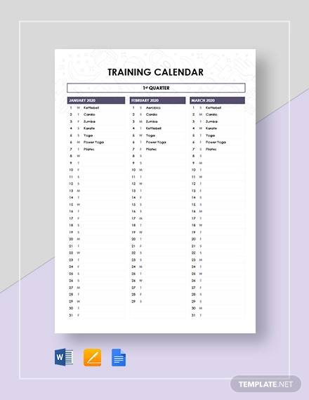 yearly training calendar template 59