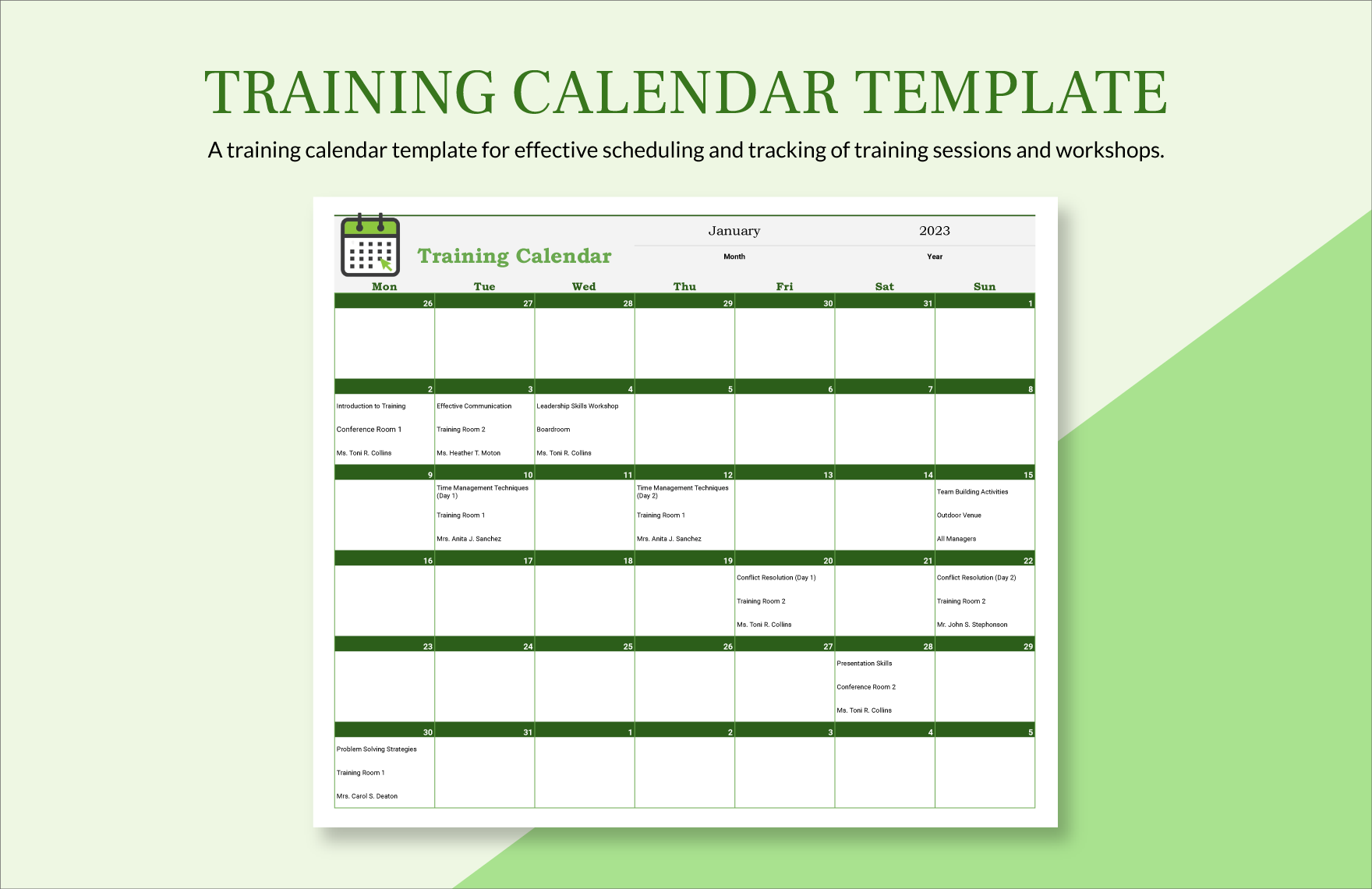 yearly training calendar template 6