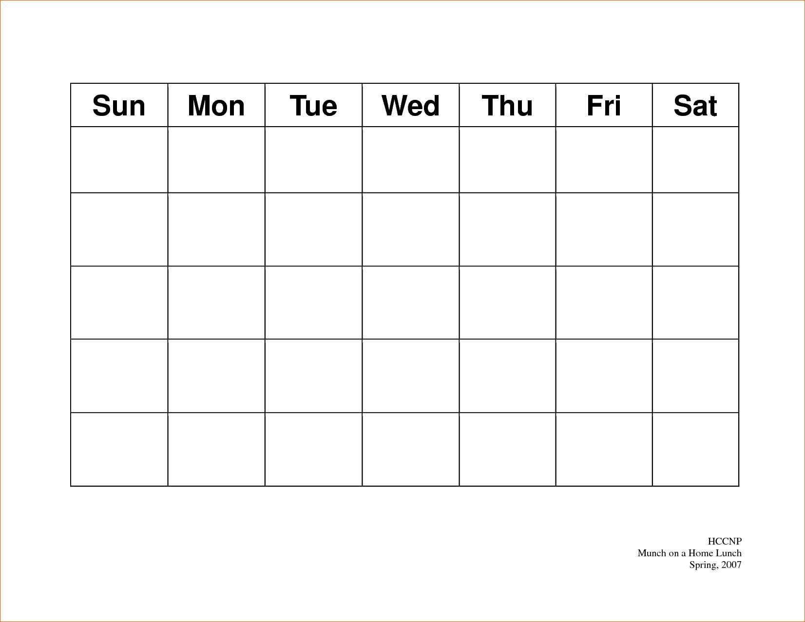 5 day calendar free template 1