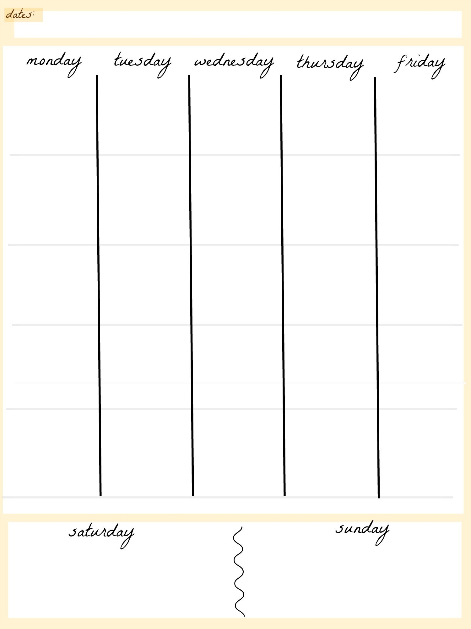 5 day calendar free template 12
