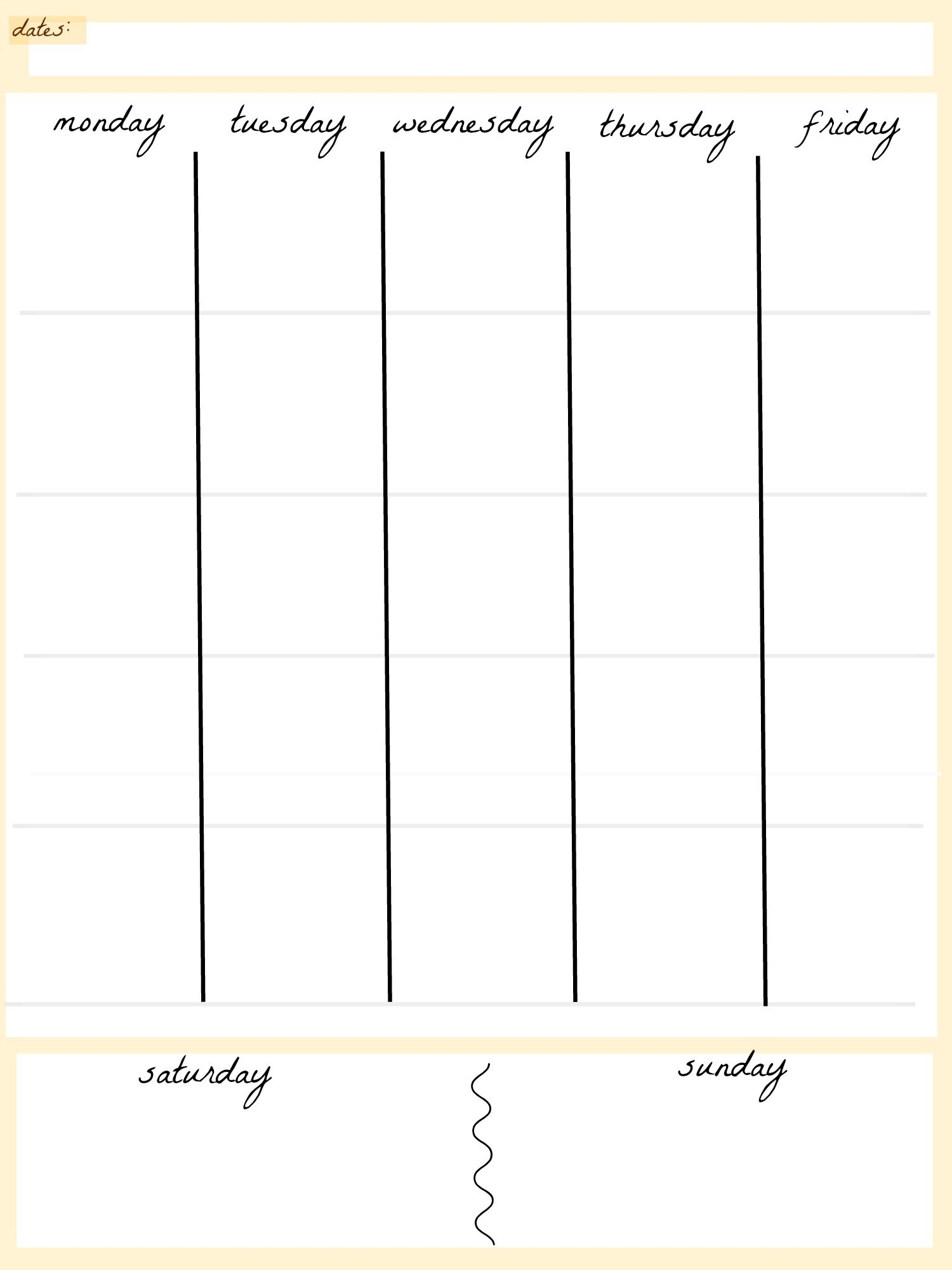 5 day calendar free template 6